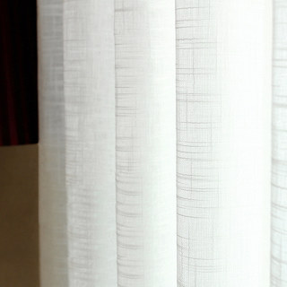 Touch of Sunshine White Heavy Semi Sheer Curtain