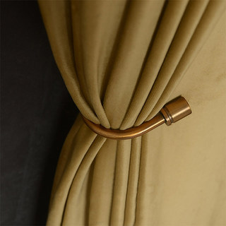 Fine Mustard Yellow Gold Velvet Curtain Drapes