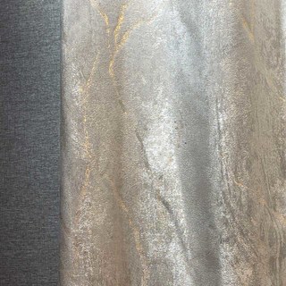 Gold Branches Jacquard Abstract Taupe Gray Curtain