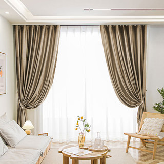 Luxury Metallic Cream Champagne Gold Velvet Curtain Drapes