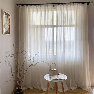 Love Crush Linen Style Crinkle Sheer Curtain