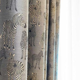 Zebra Crossing Gray Blackout Curtain